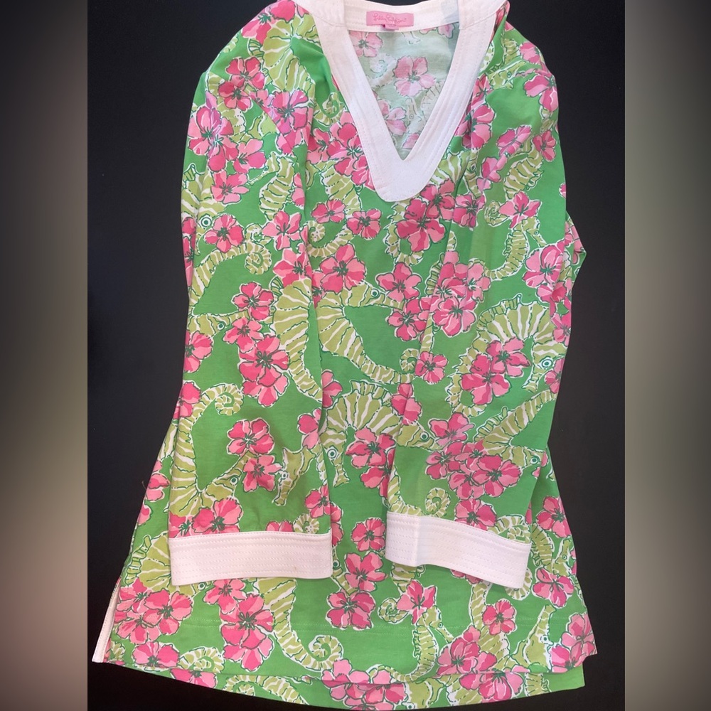 Lily Pulitzer Tunic with Pink Flowers Size Small